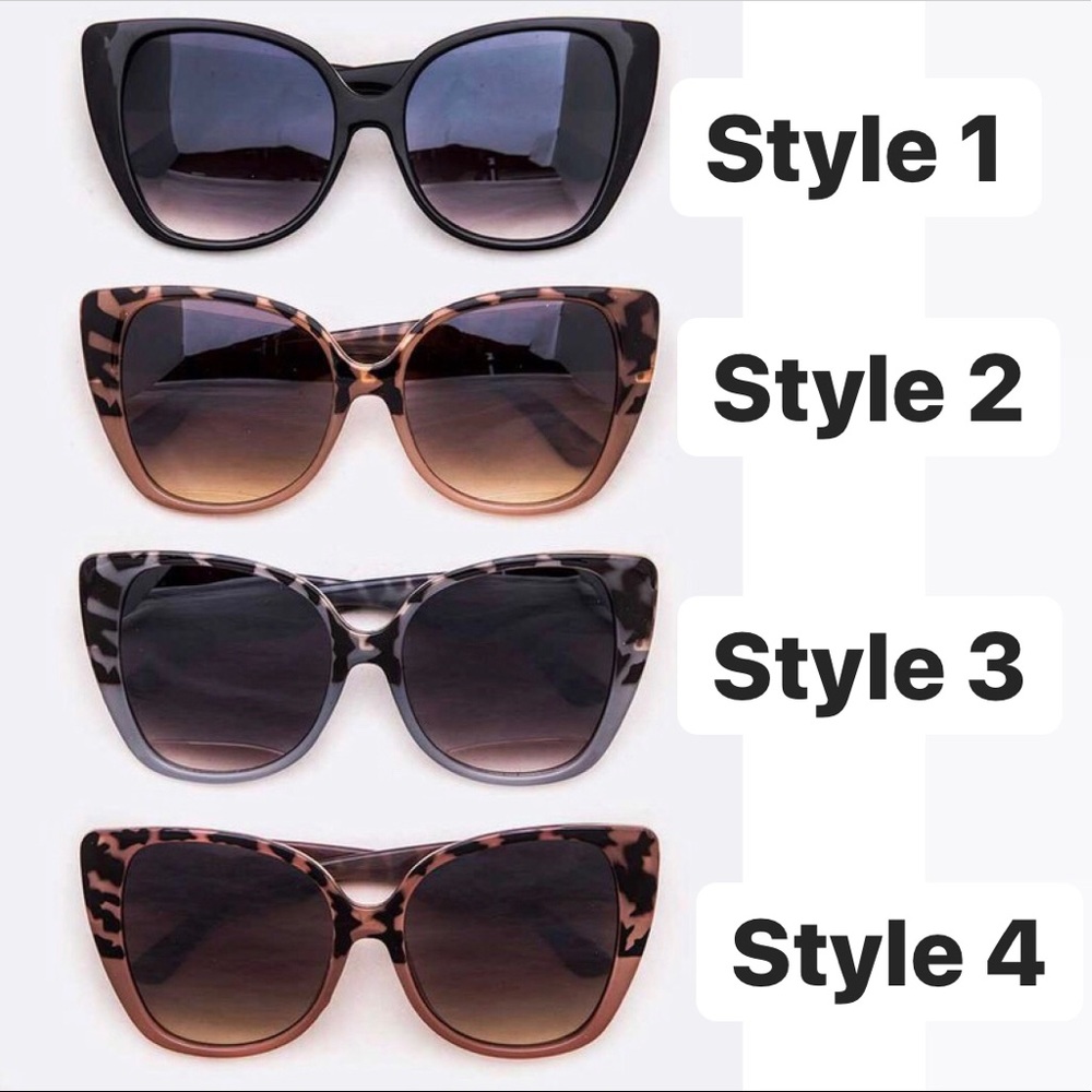 Animal Print Cat Eye Oversized Sunglasses 4 styles